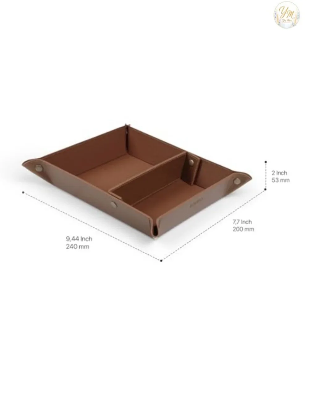 PU Leather Valet Tray for Men, EDC Catchall, Folds Flat for Travel, Nightstand